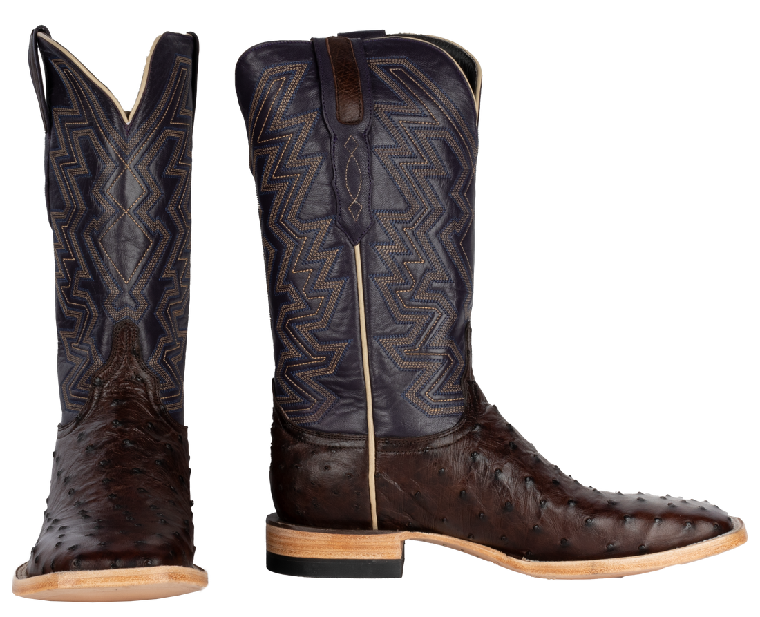 Full Quill Ostrich Sienna - Square Toe