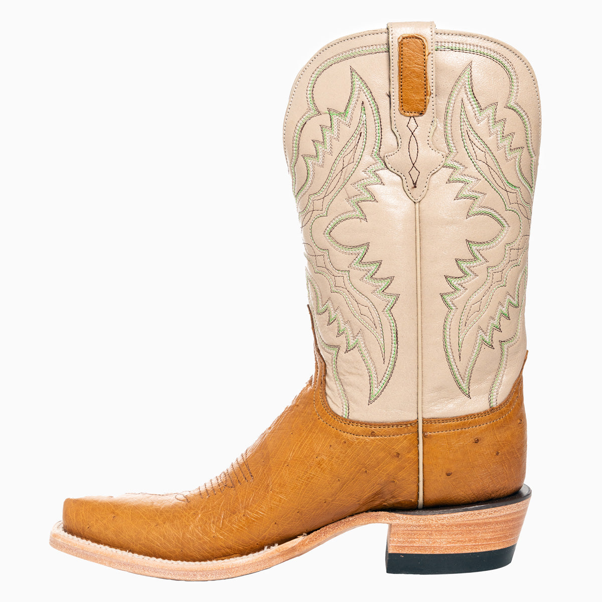 Smooth Ostrich Saddle Tan - Cutter Toe