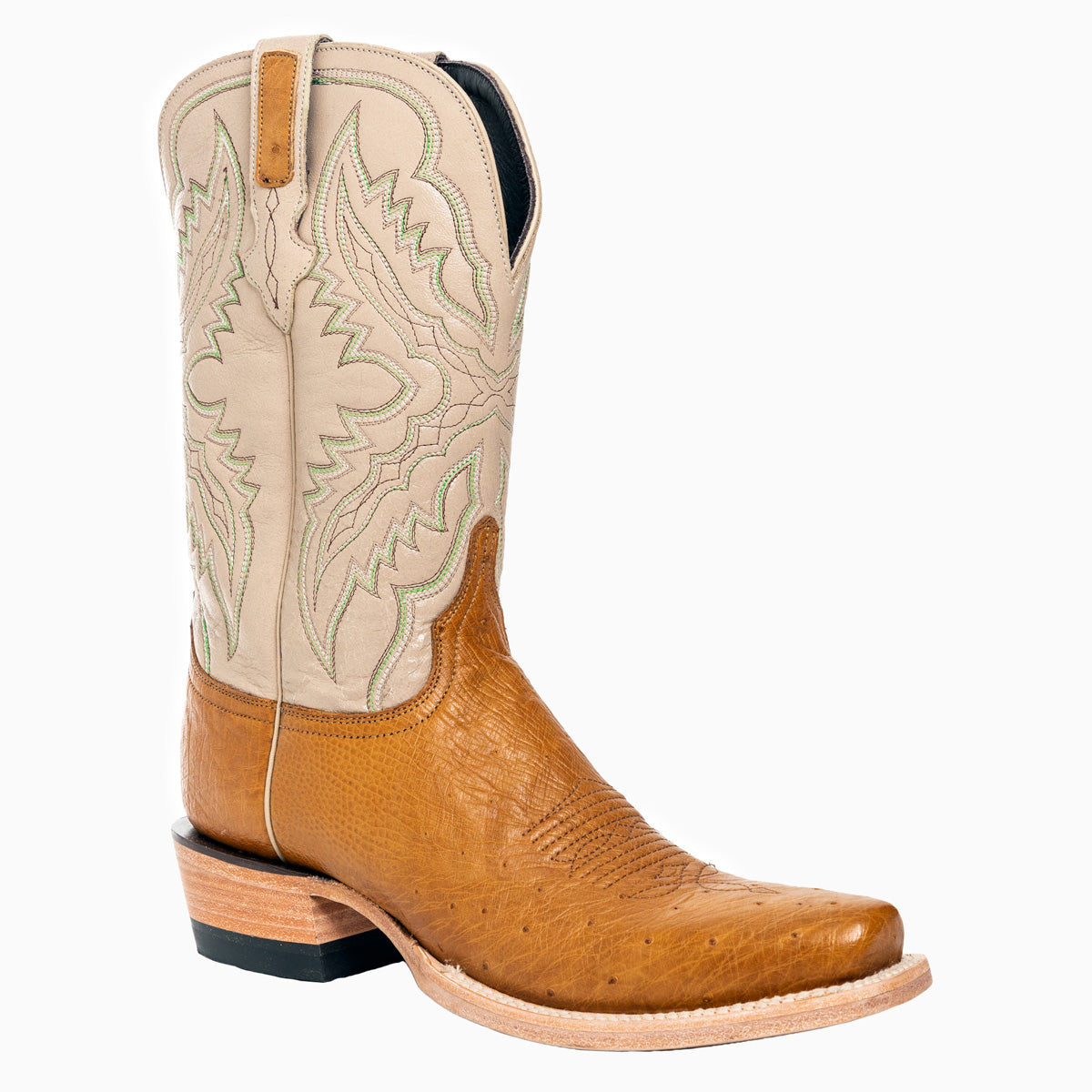 Smooth Ostrich Saddle Tan - Cutter Toe