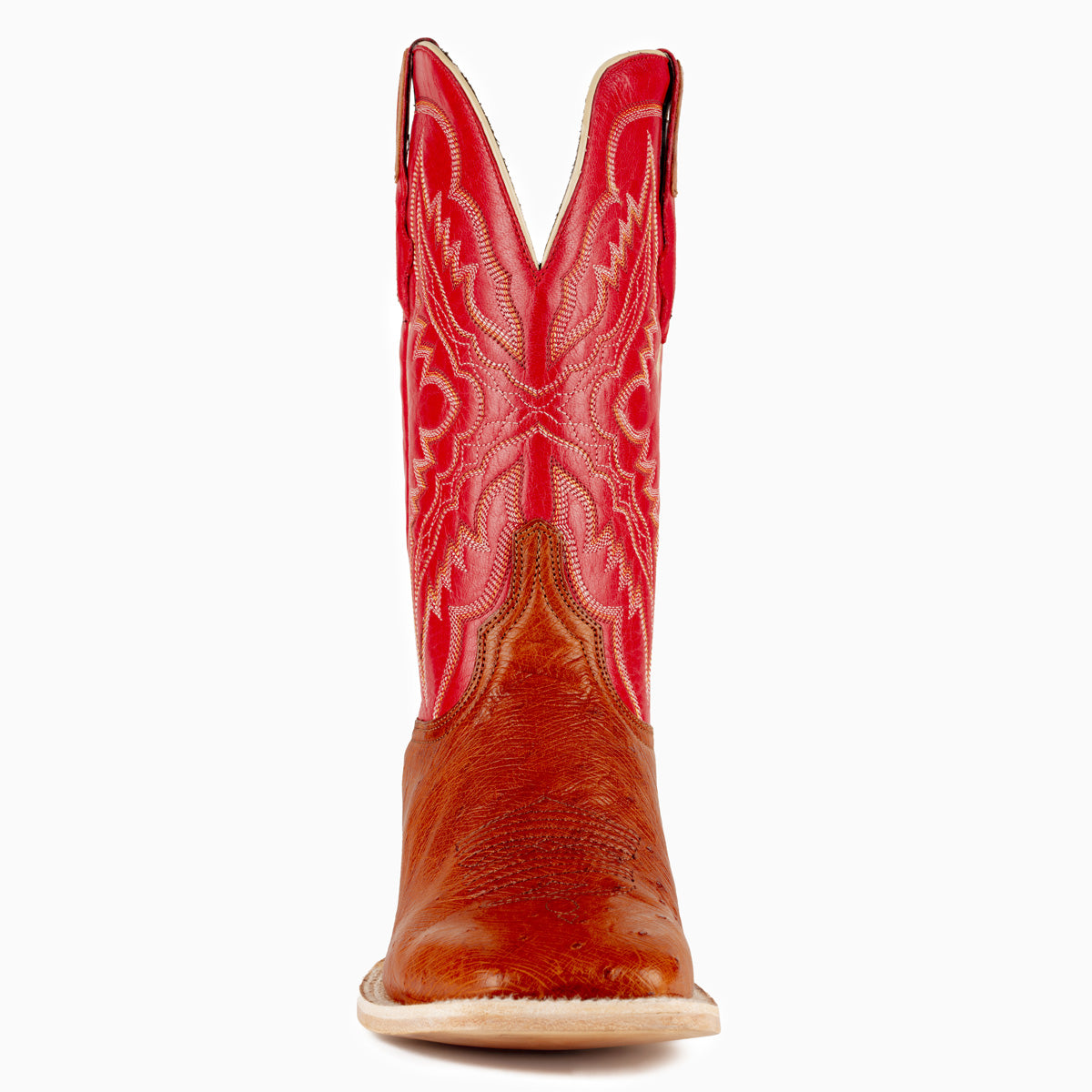 Smooth Ostrich Cognac - Square Toe