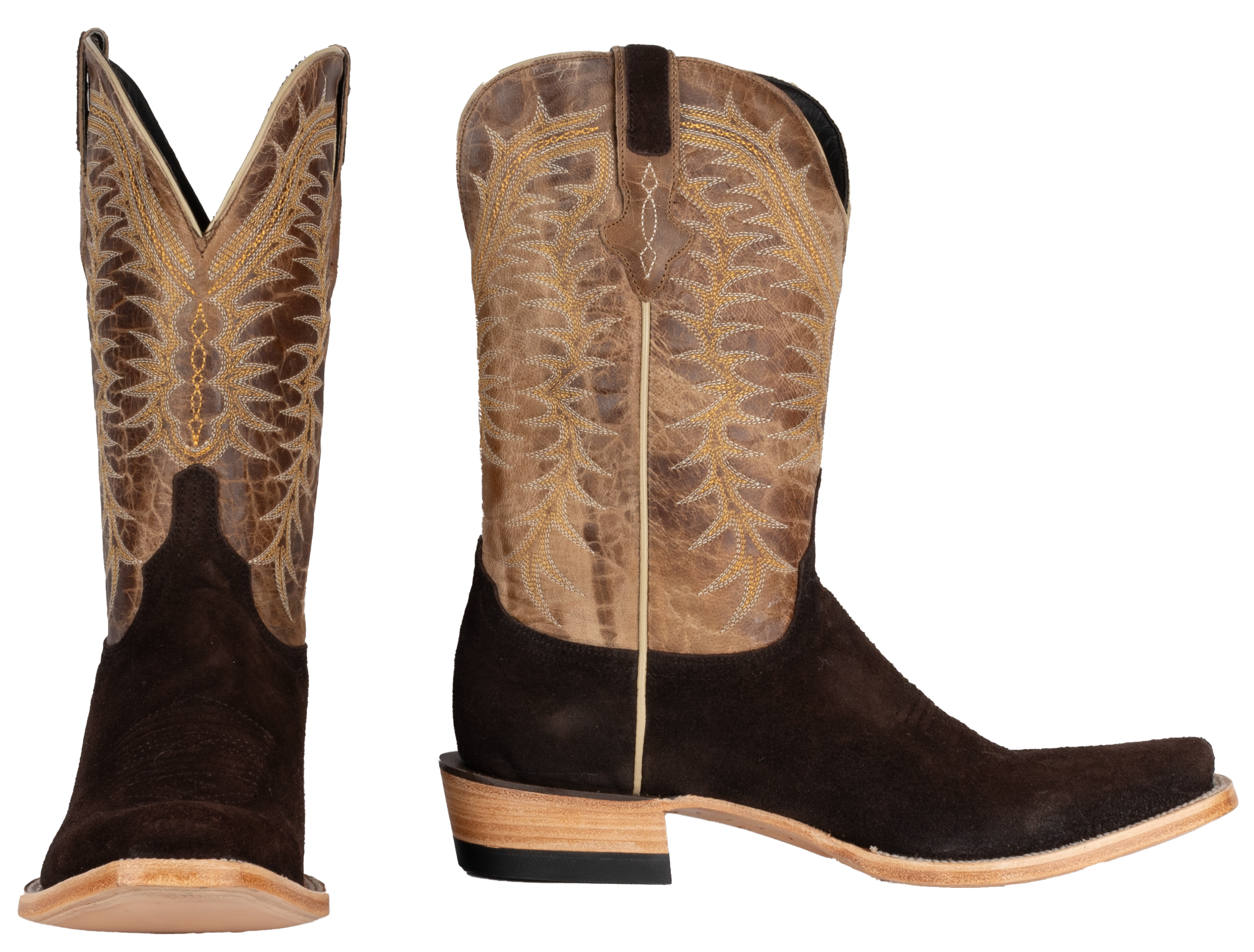 Resistol Boots Rough Out Chocolate - Cutter Toe