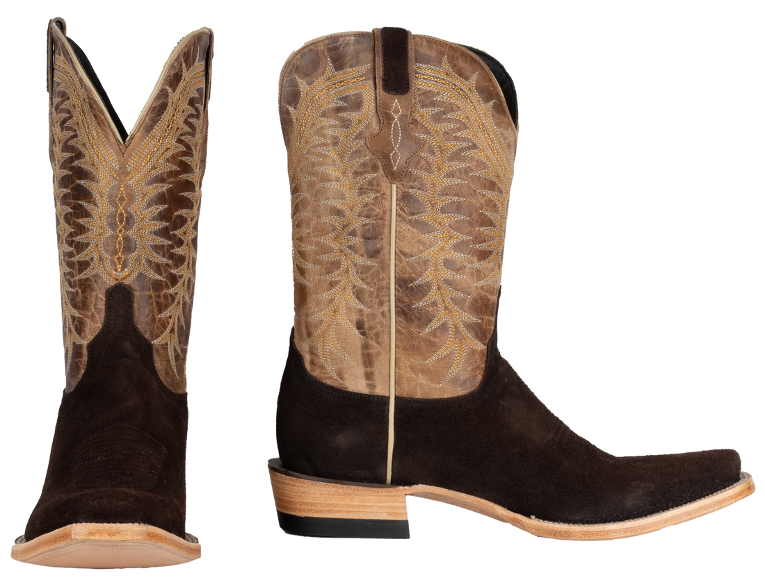 Resistol Boots Rough Out Chocolate - Cutter Toe