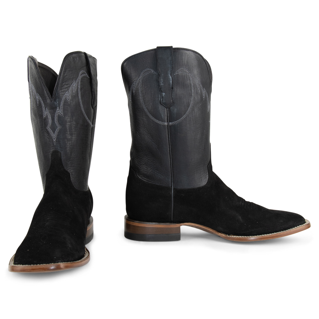Black Roughout - Square Toe