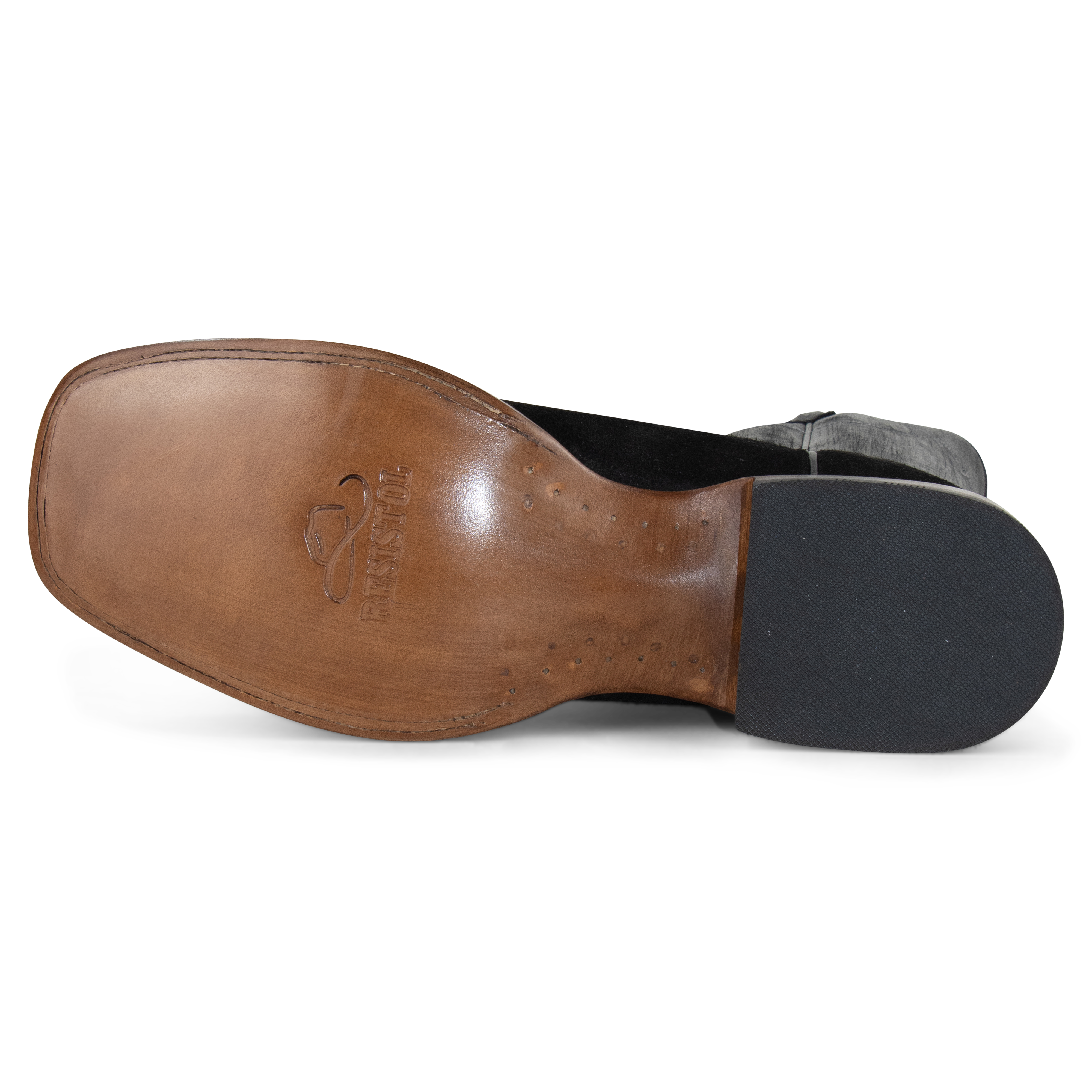 Black Roughout - Square Toe