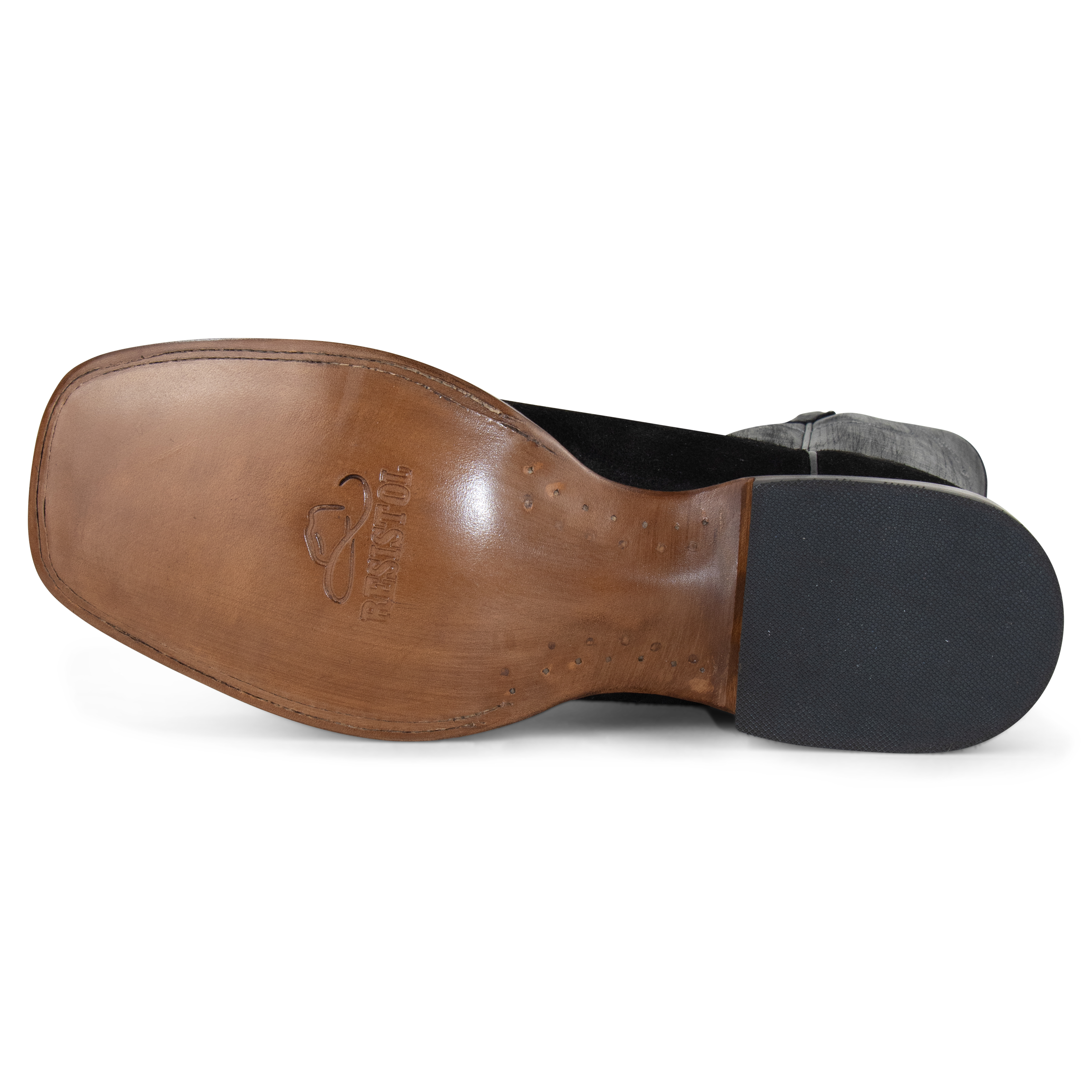 Black Roughout - Square Toe