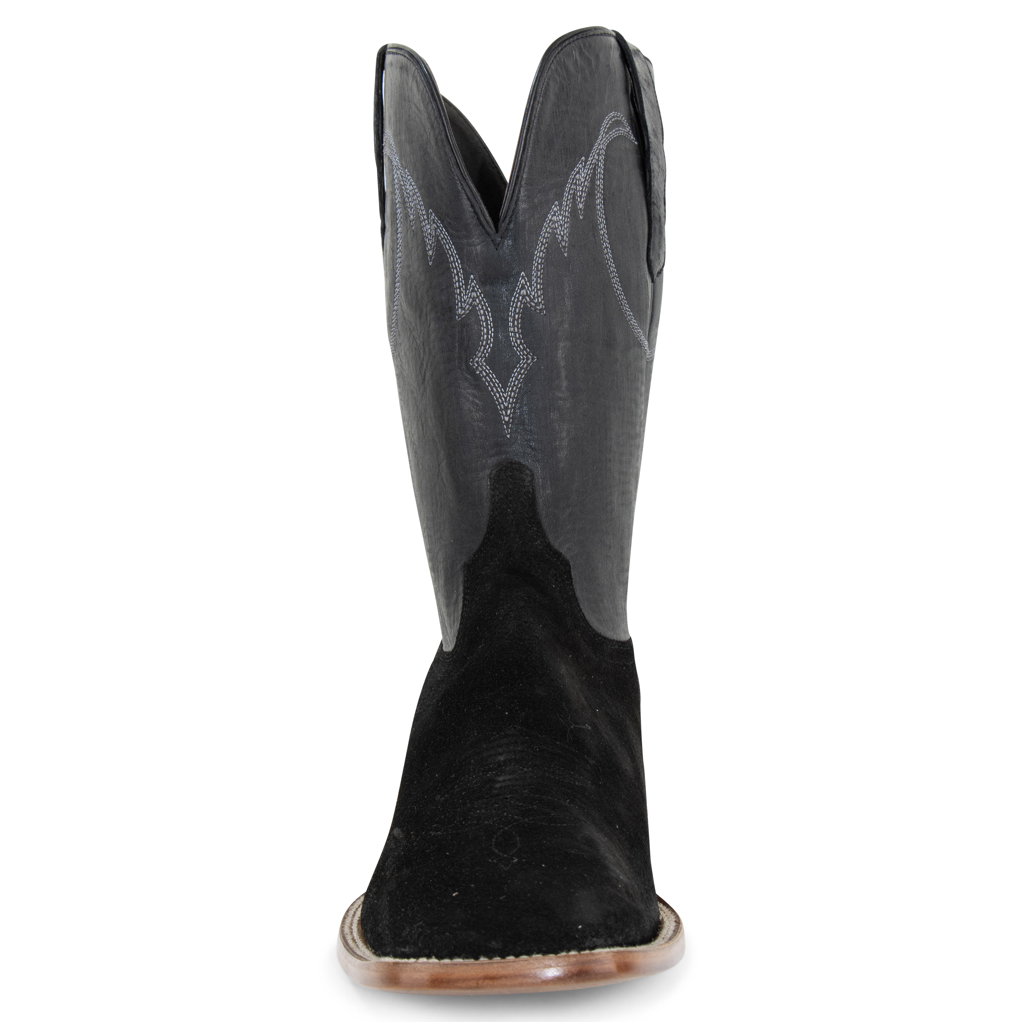 Black Roughout - Square Toe