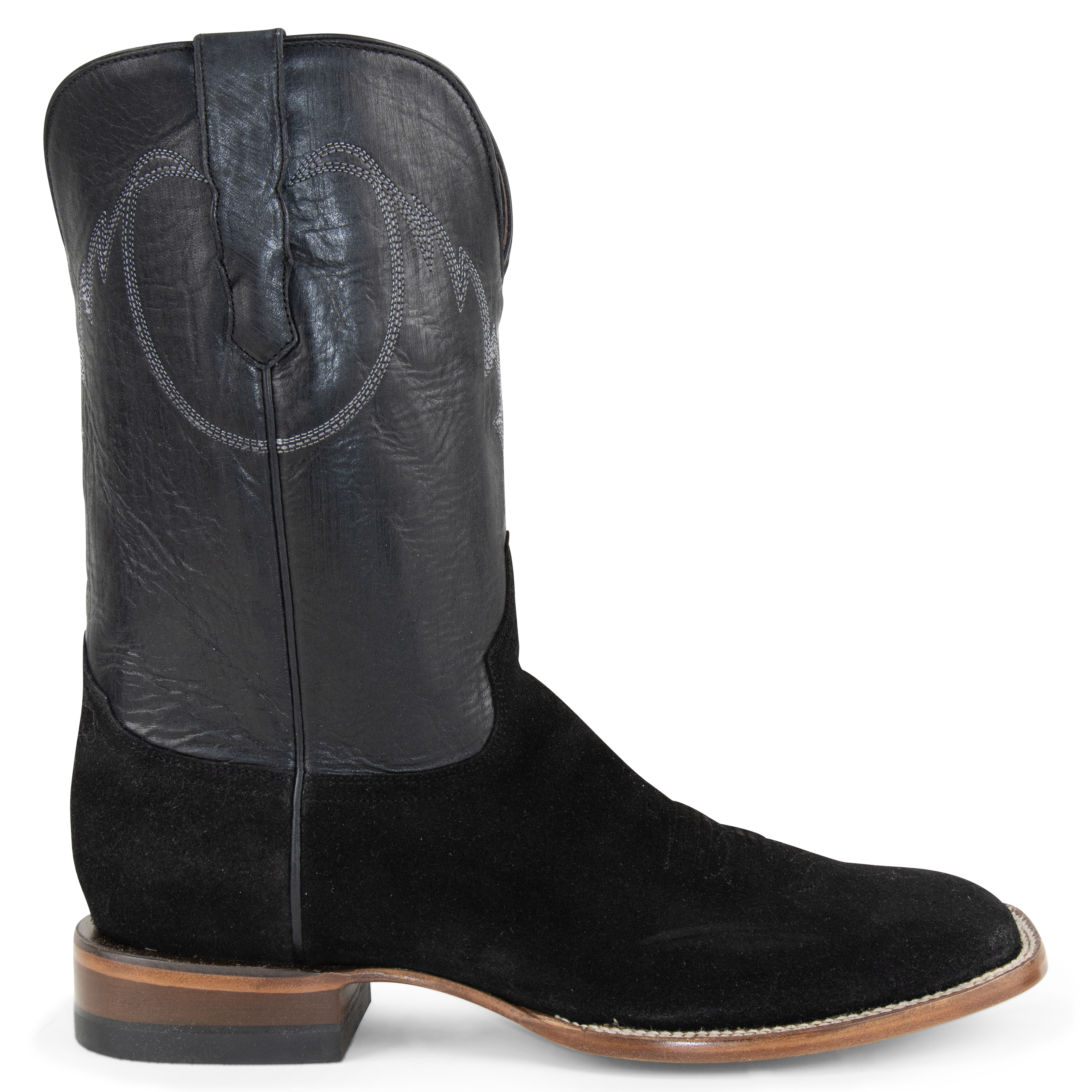 Black Roughout - Square Toe