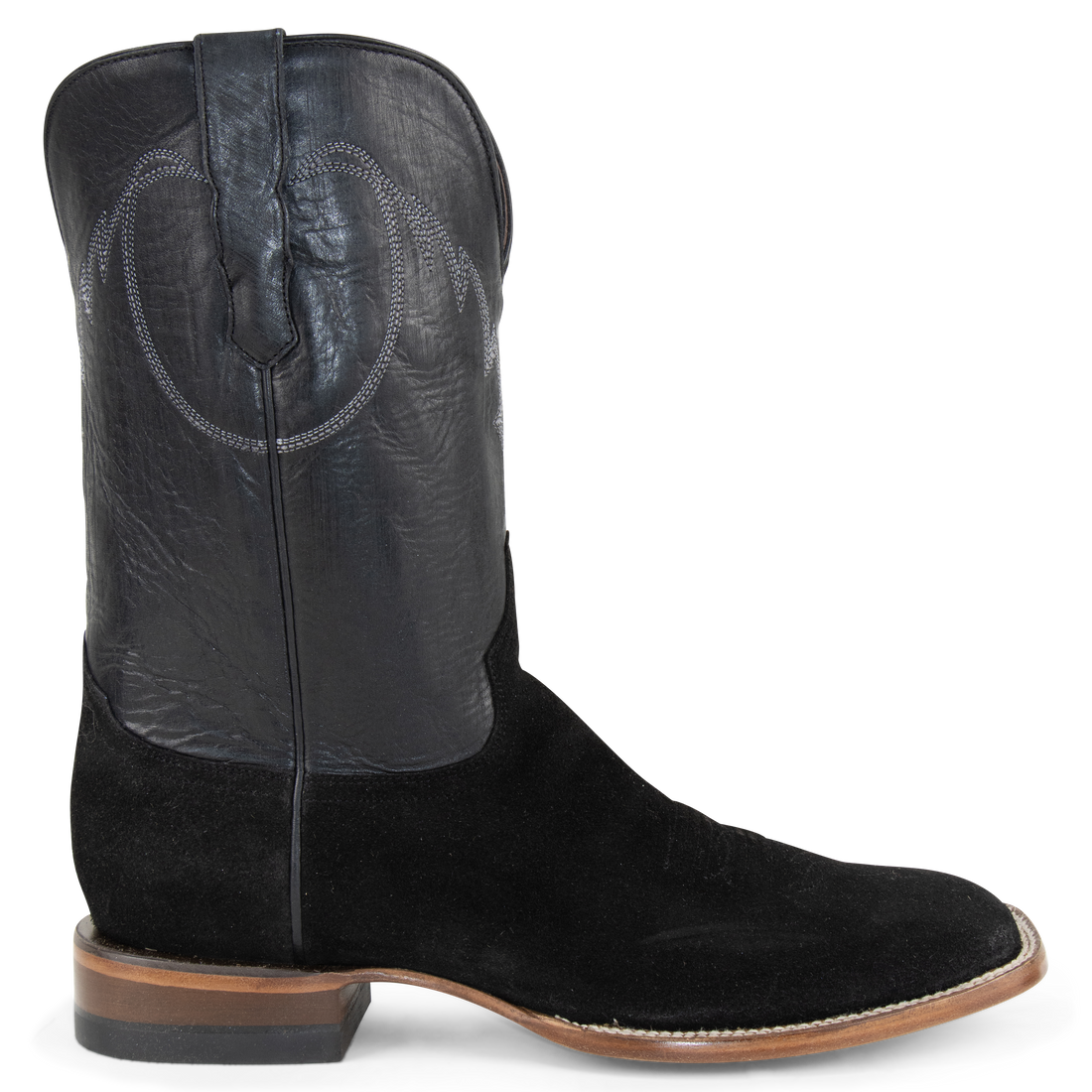 Black Roughout - Square Toe