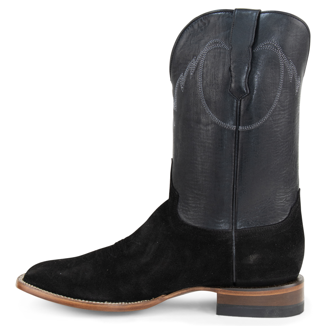 Black Roughout - Square Toe