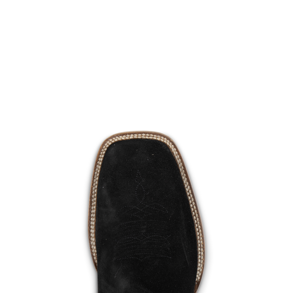 Black Roughout - Square Toe