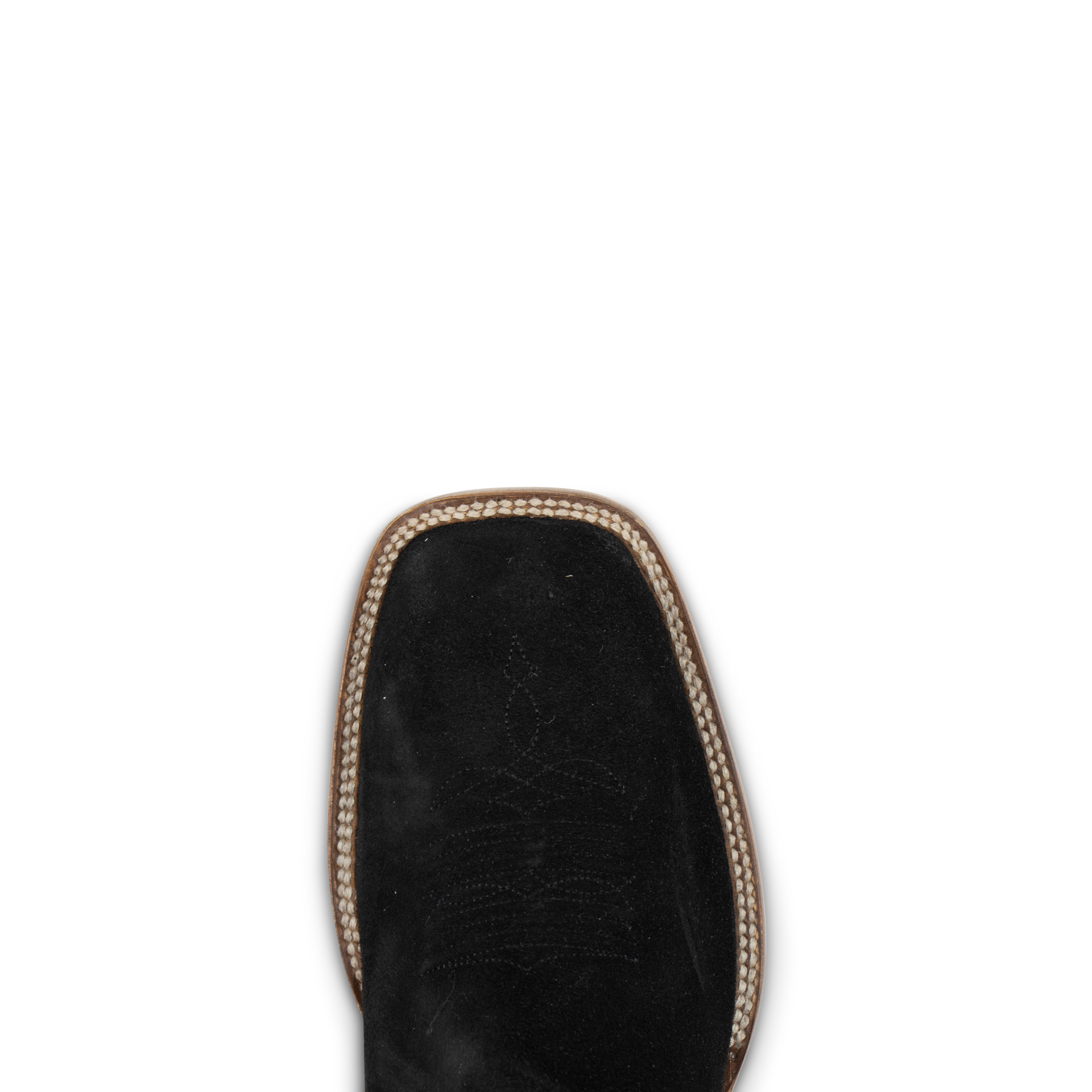 Black Roughout - Square Toe