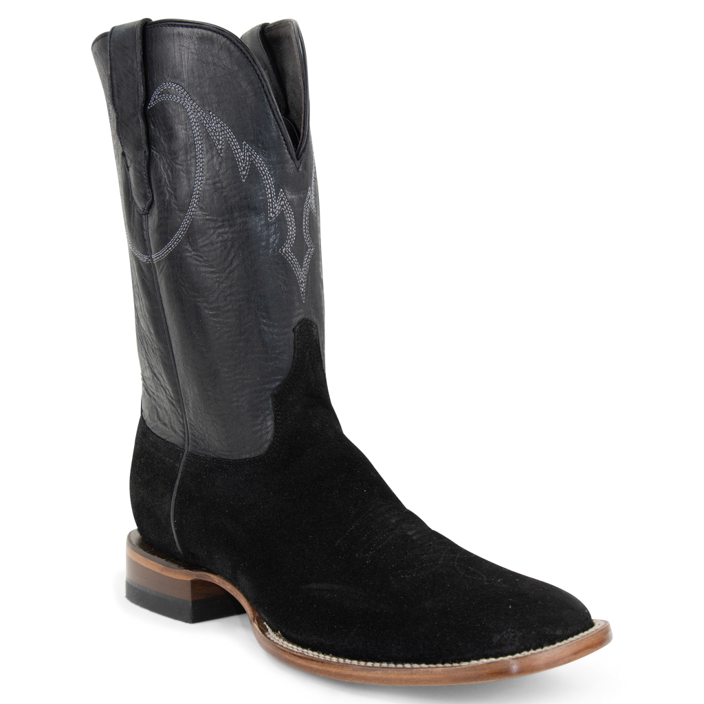 Black Roughout - Square Toe