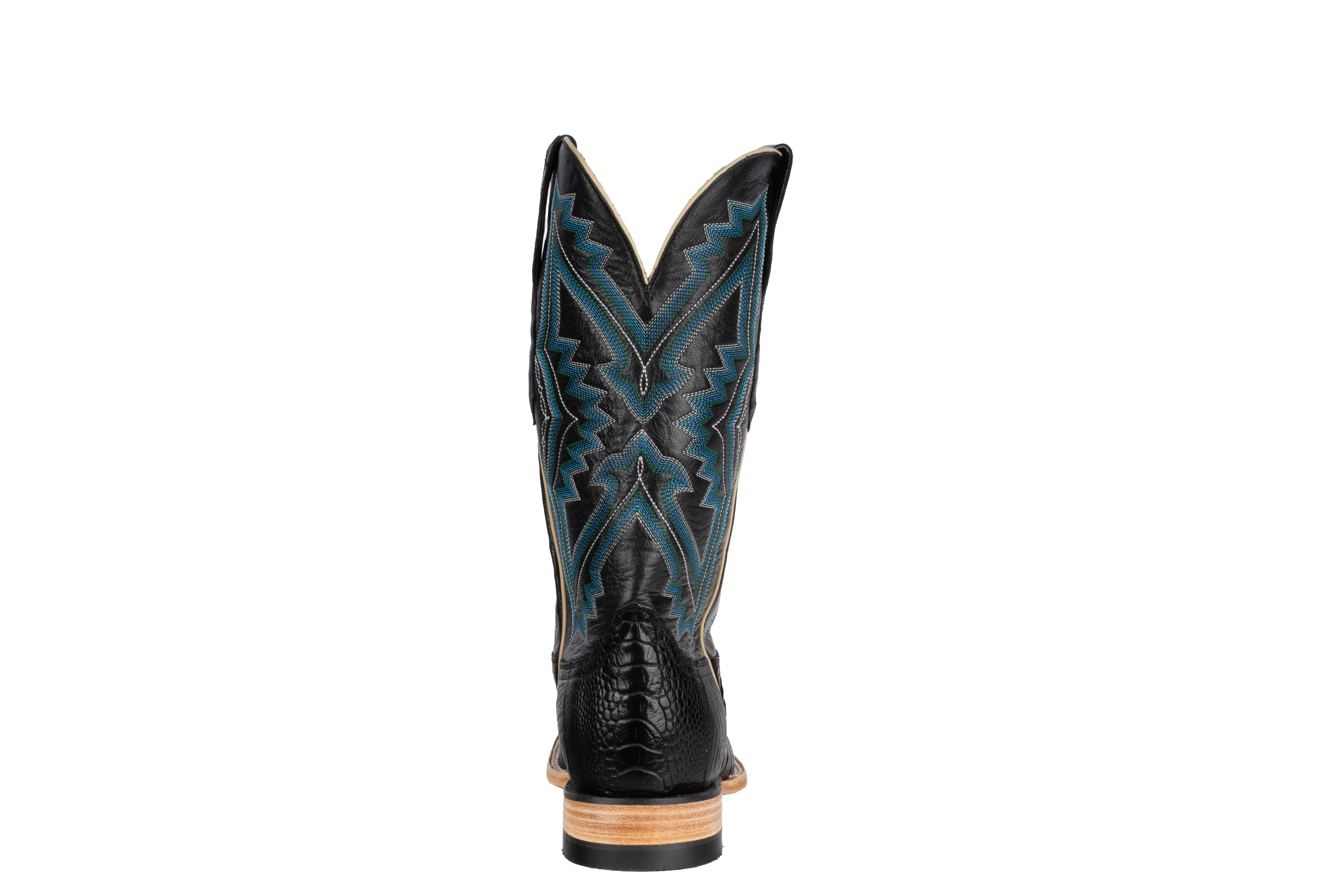 Ostrich Leg Black - Square Toe