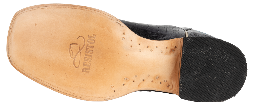 Ostrich Leg Black - Square Toe