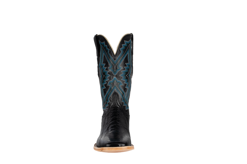 Ostrich Leg Black - Square Toe