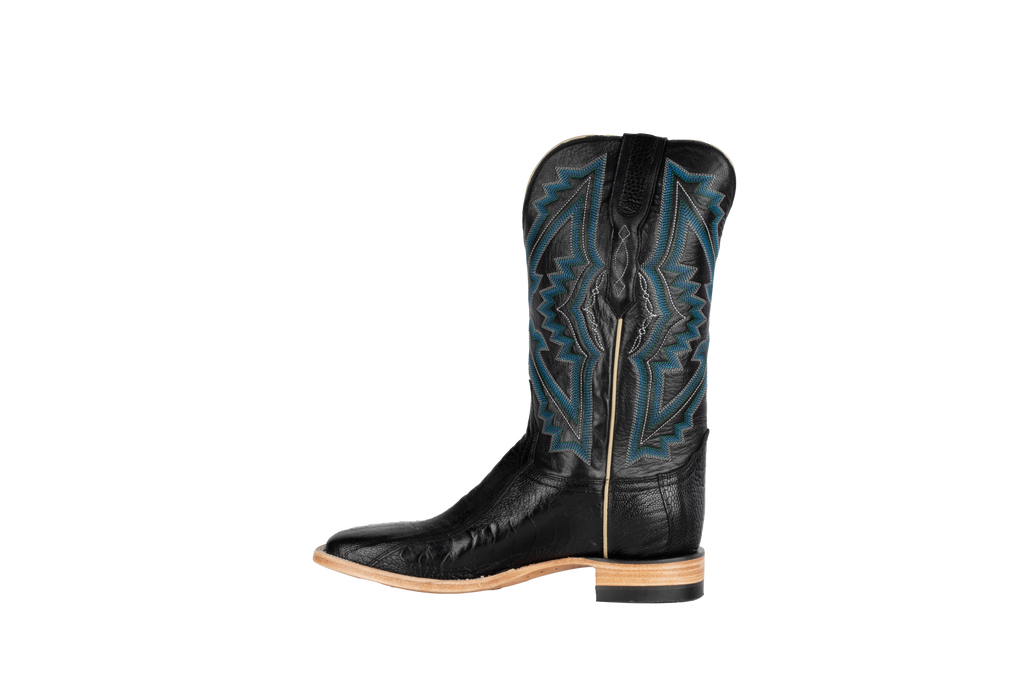 Ostrich Leg Black - Square Toe