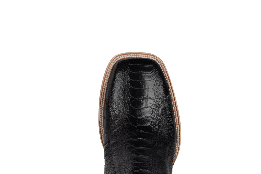 Ostrich Leg Black - Square Toe