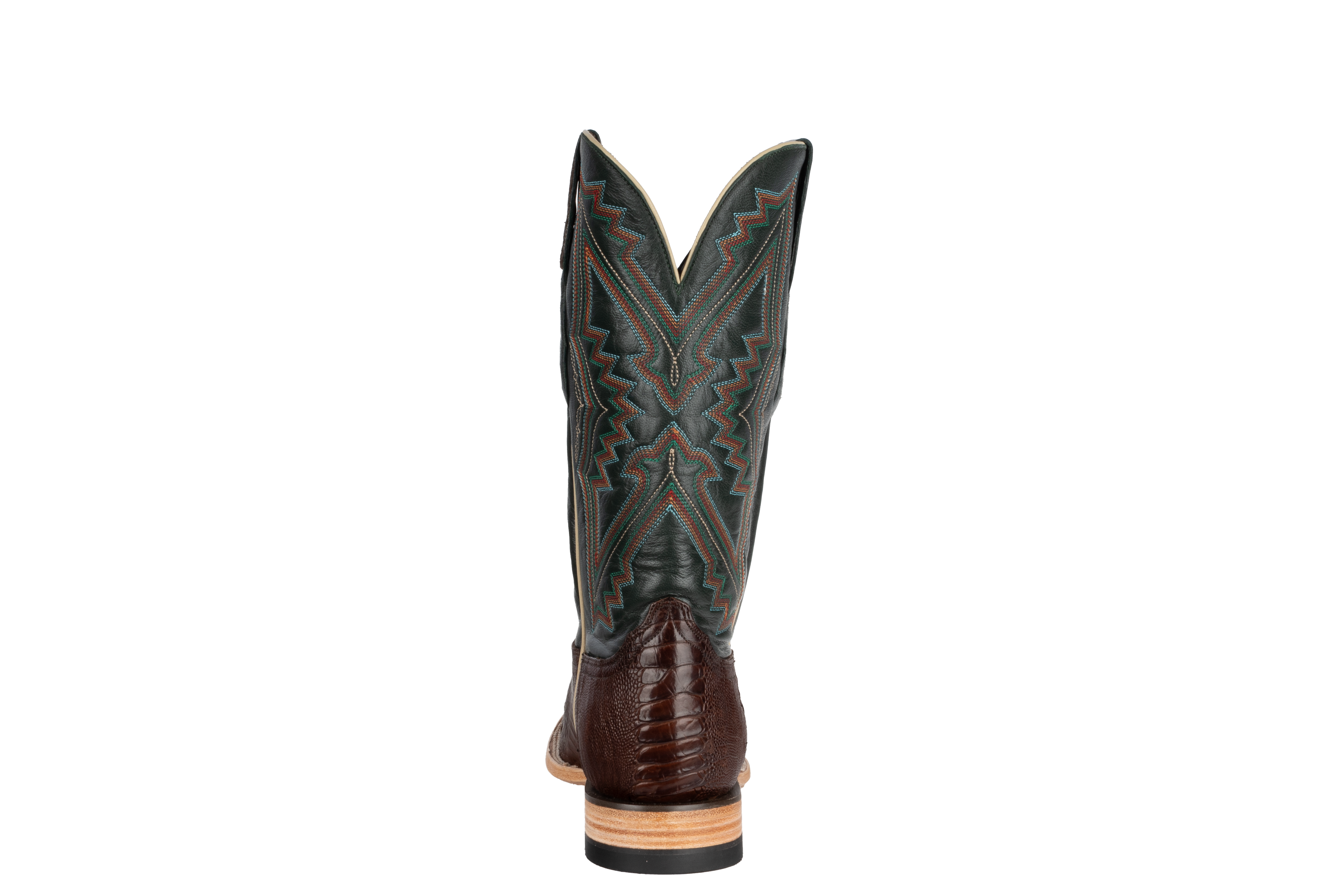 Ostrich Leg Chocolate - Square Toe