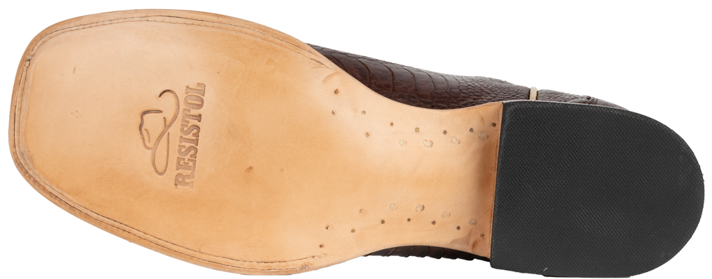 Ostrich Leg Chocolate - Square Toe
