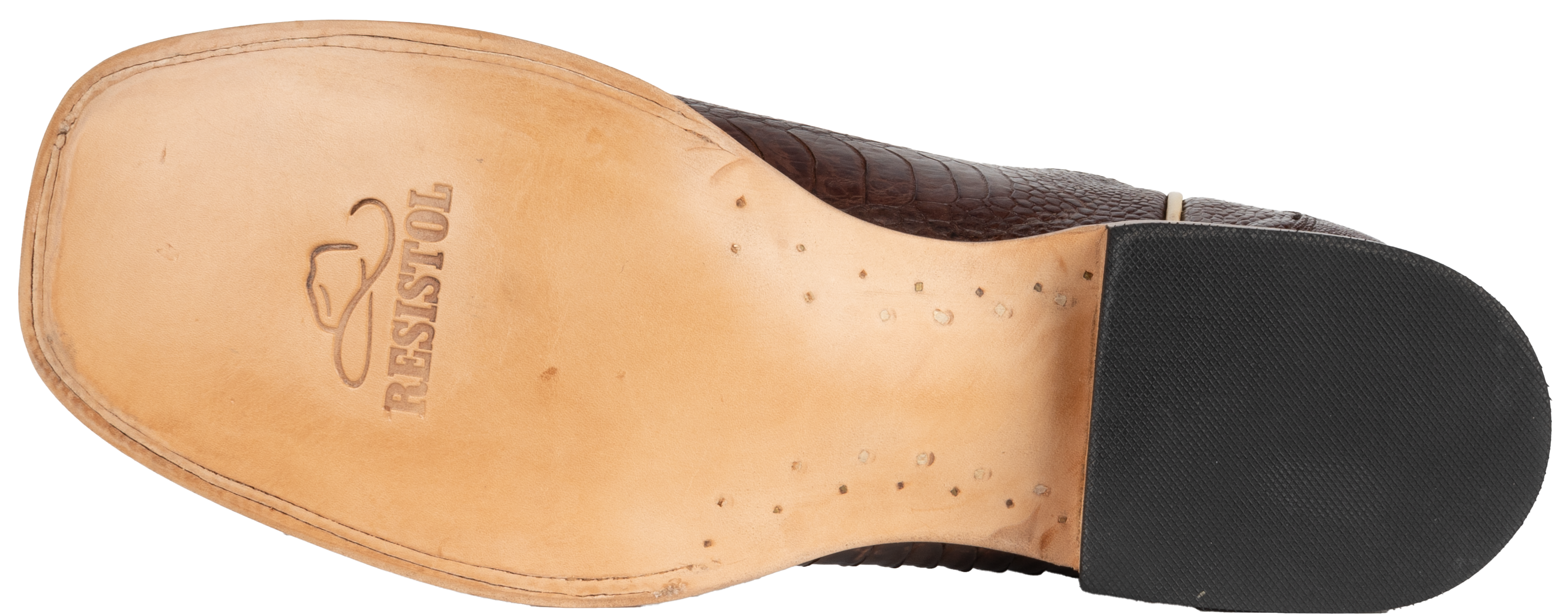 Ostrich Leg Chocolate - Square Toe