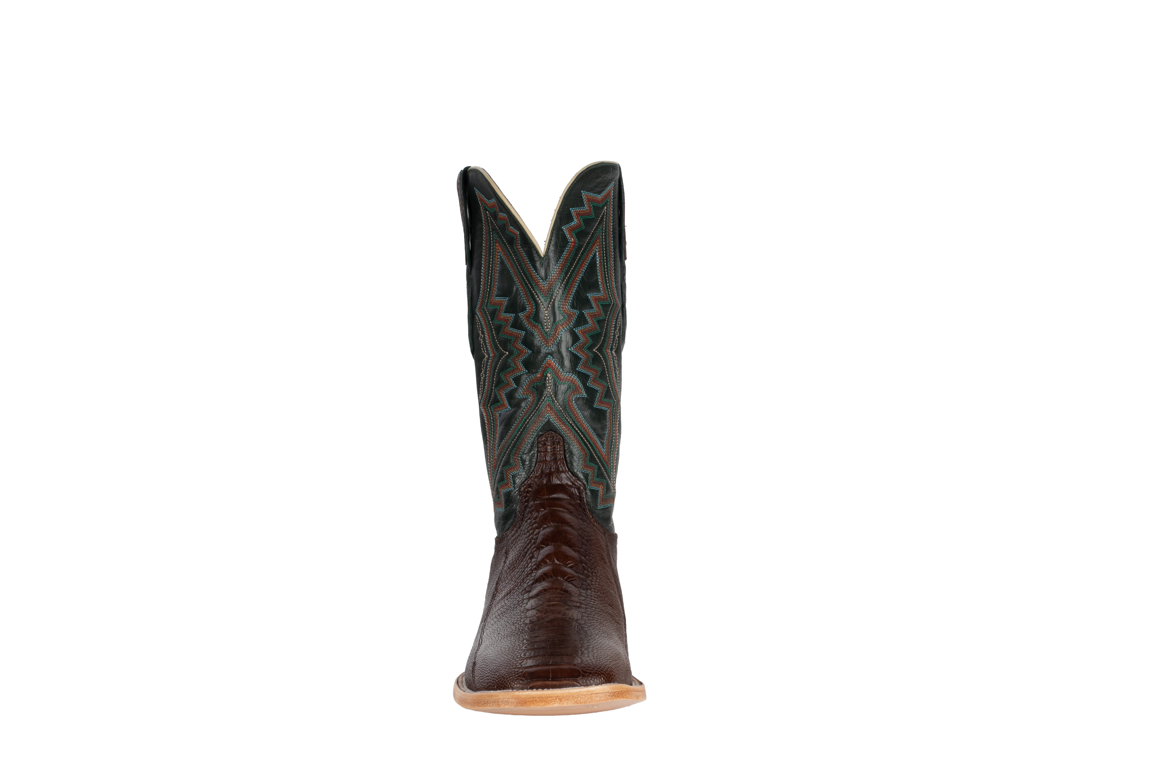 Ostrich Leg Chocolate - Square Toe