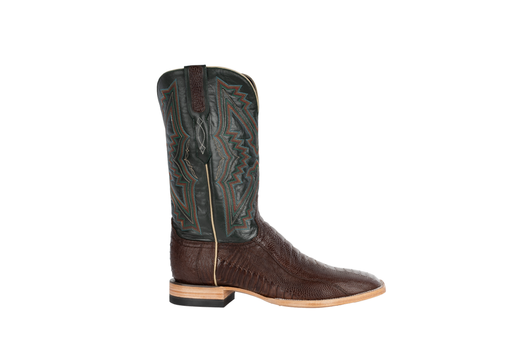 Ostrich Leg Chocolate - Square Toe