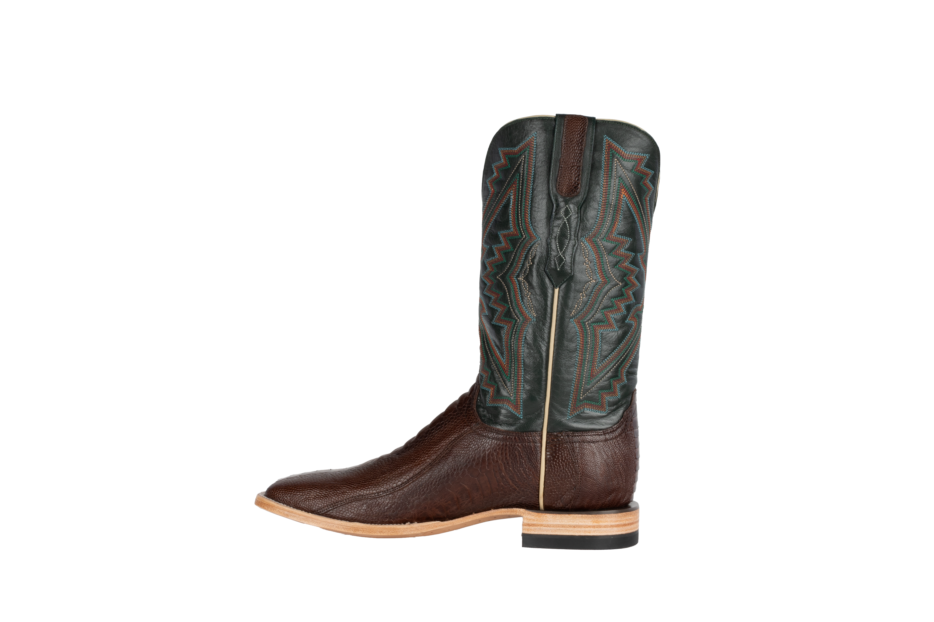 Ostrich Leg Chocolate - Square Toe