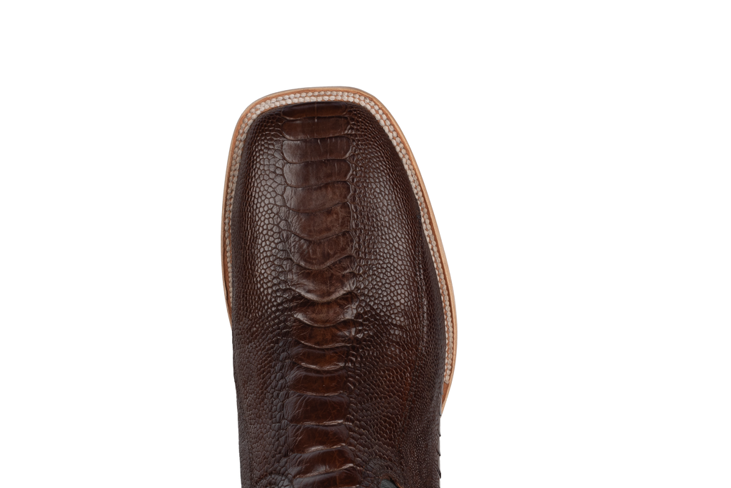Ostrich Leg Chocolate - Square Toe