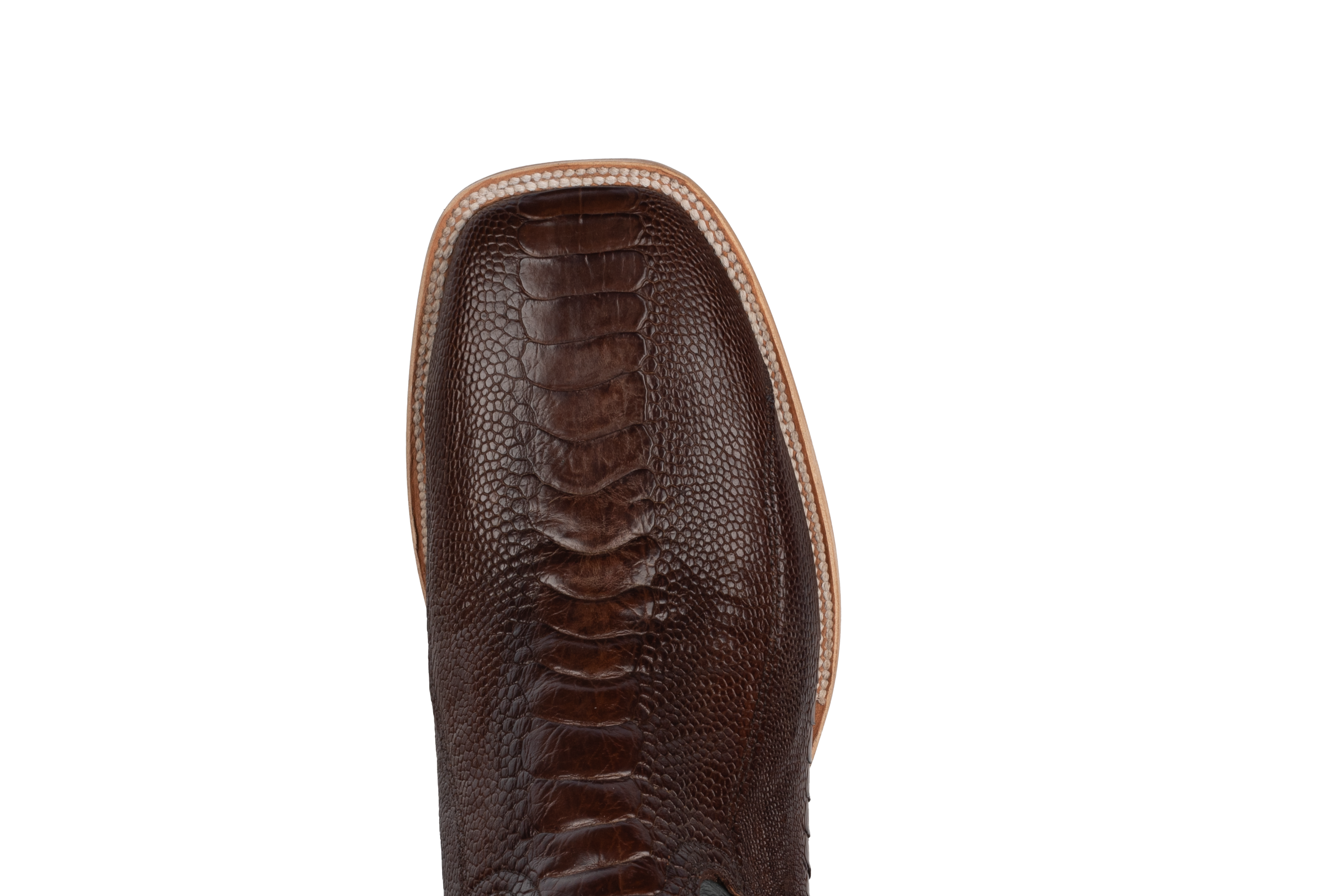 Ostrich Leg Chocolate - Square Toe