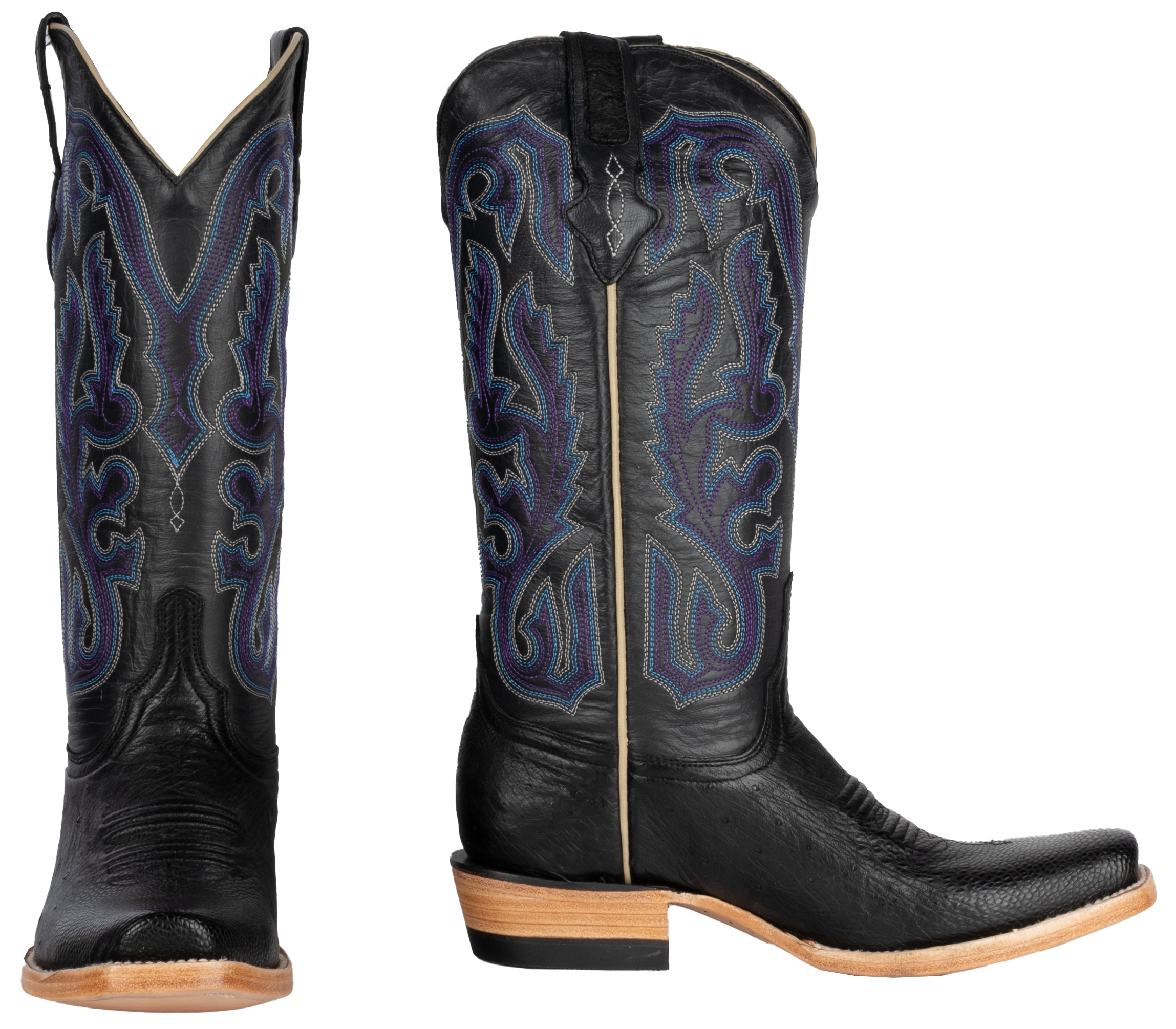 Smooth Ostrich Black - Cutter Toe