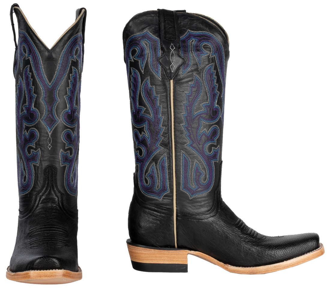 Smooth Ostrich Black - Cutter Toe