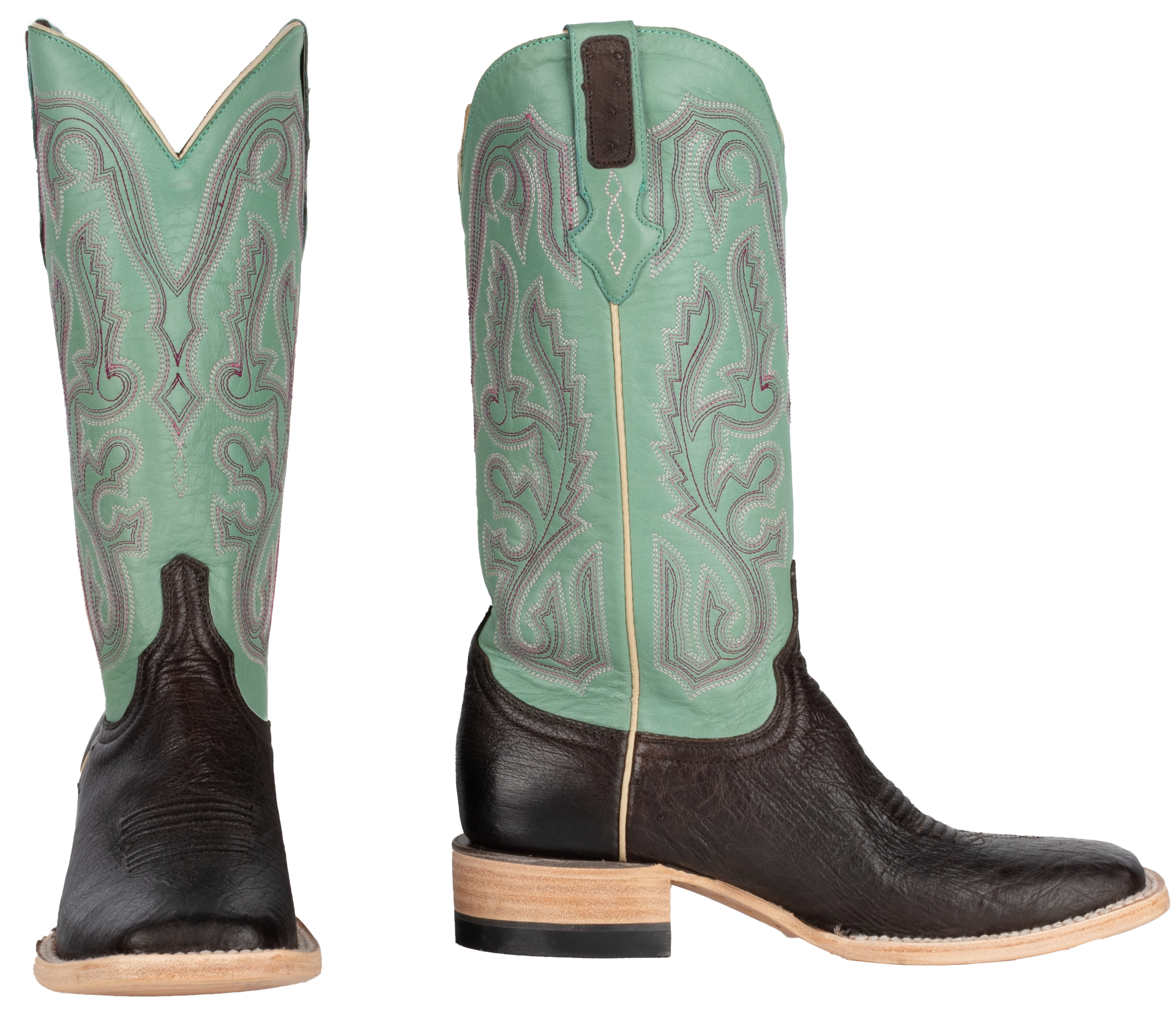 Smooth Ostrich Nicotine - Square Toe