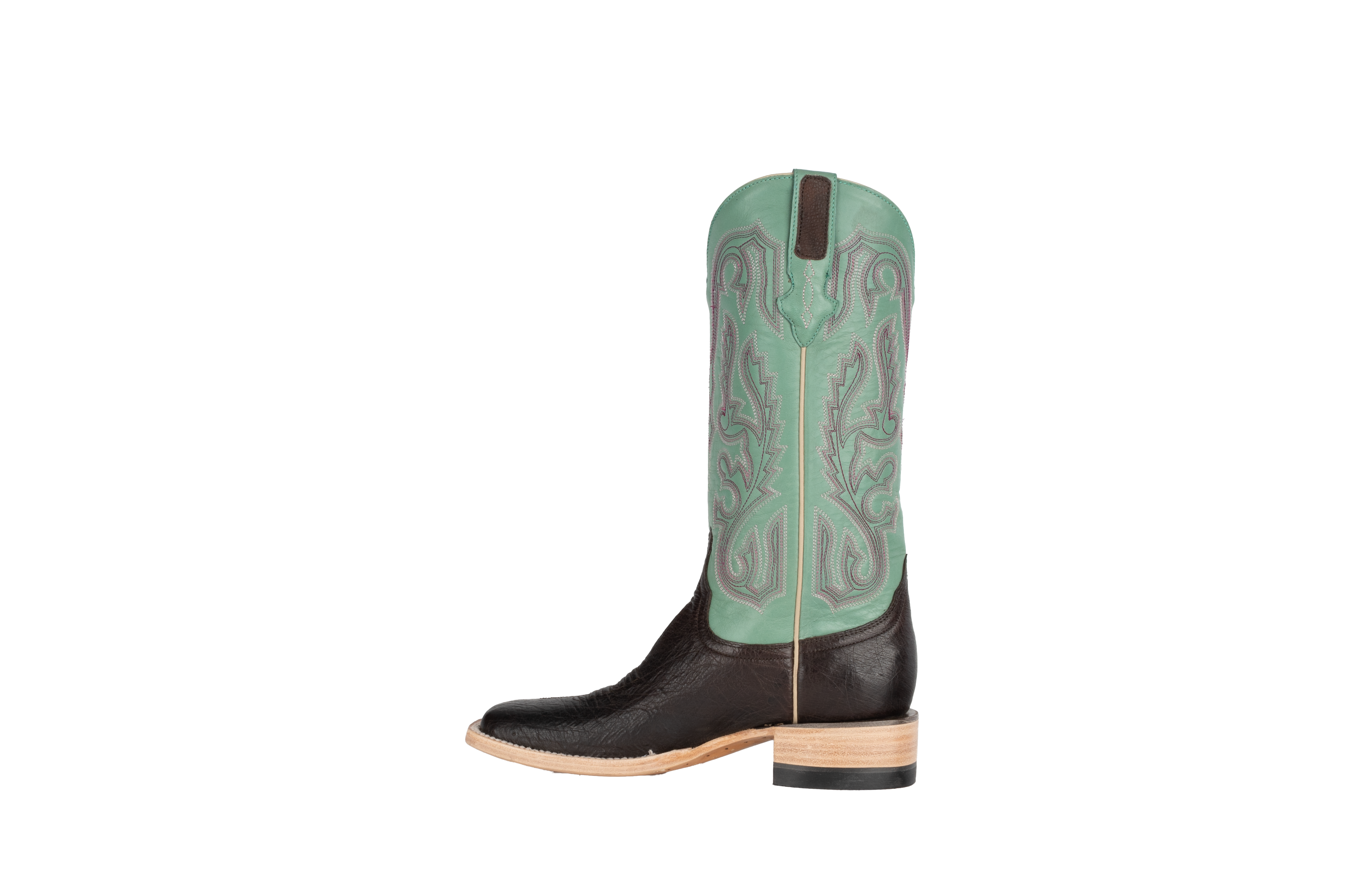 Smooth Ostrich Nicotine - Square Toe