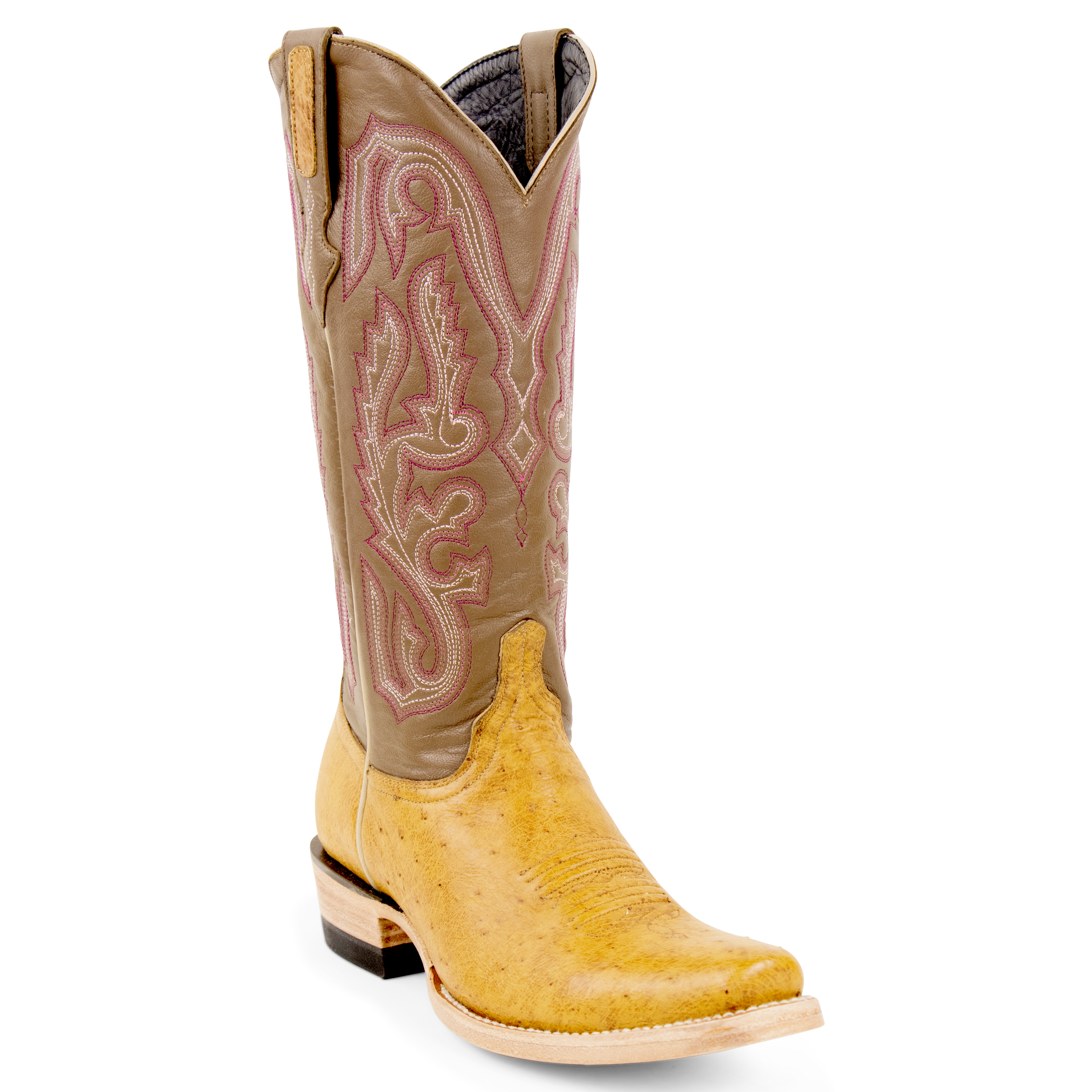 Smooth Ostrich Ant Sadlle Tan - Cutter Toe