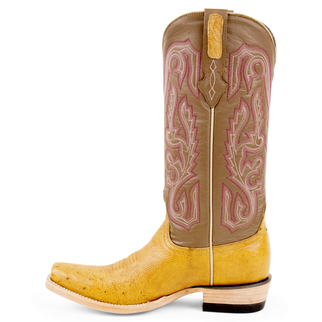 Smooth Ostrich Ant Sadlle Tan - Cutter Toe