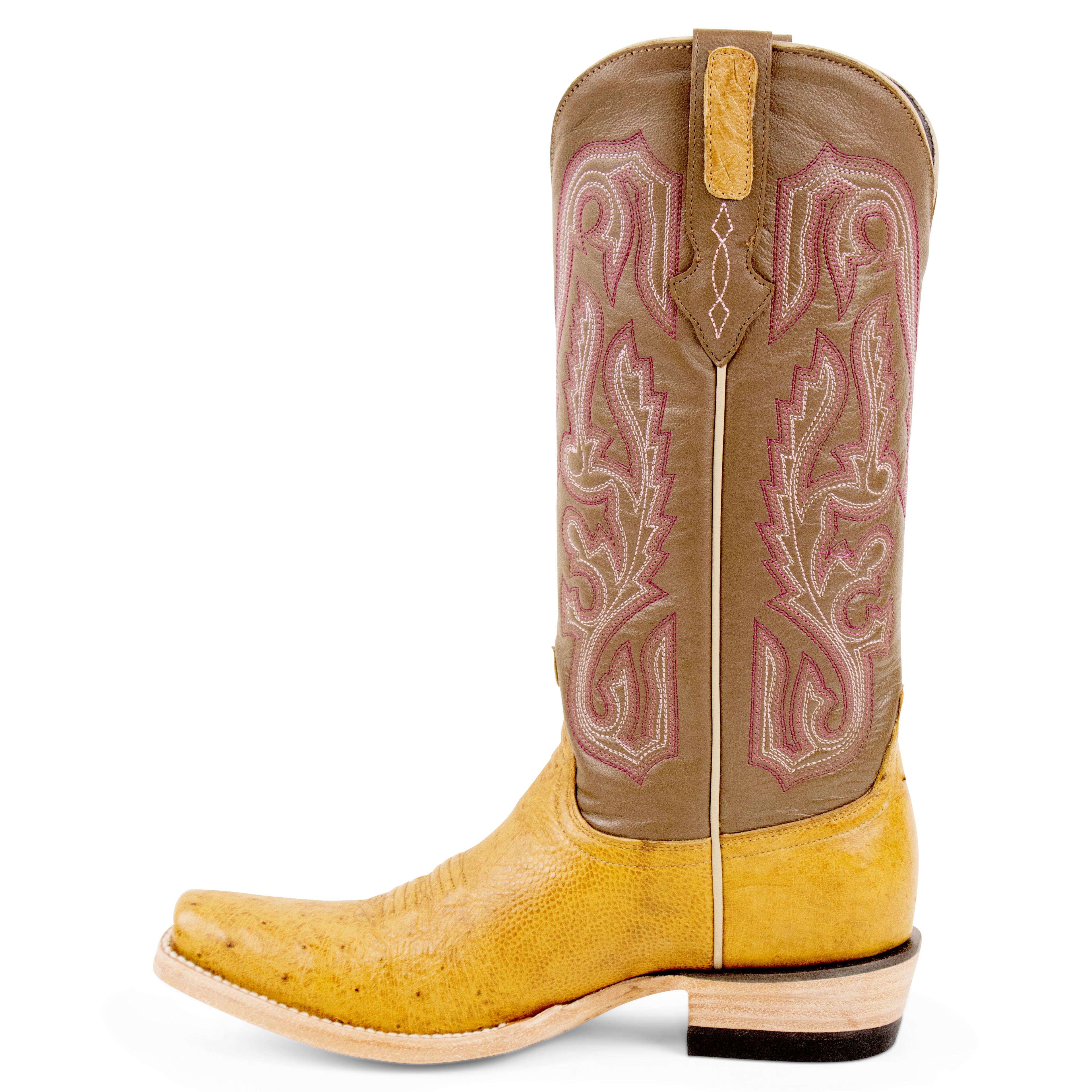 Smooth Ostrich Ant Sadlle Tan - Cutter Toe