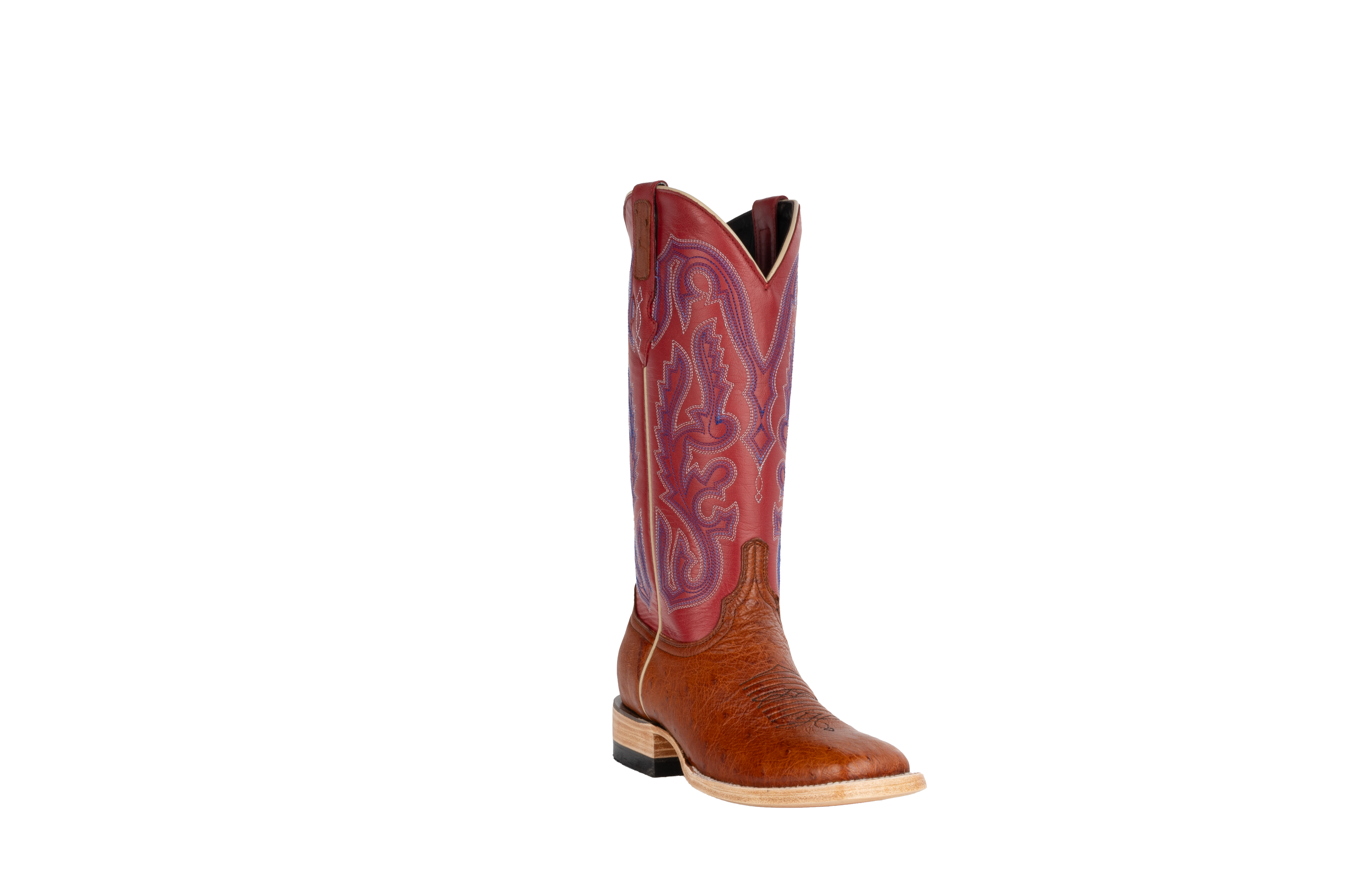 Smooth Ostrich Cognac - Square Toe