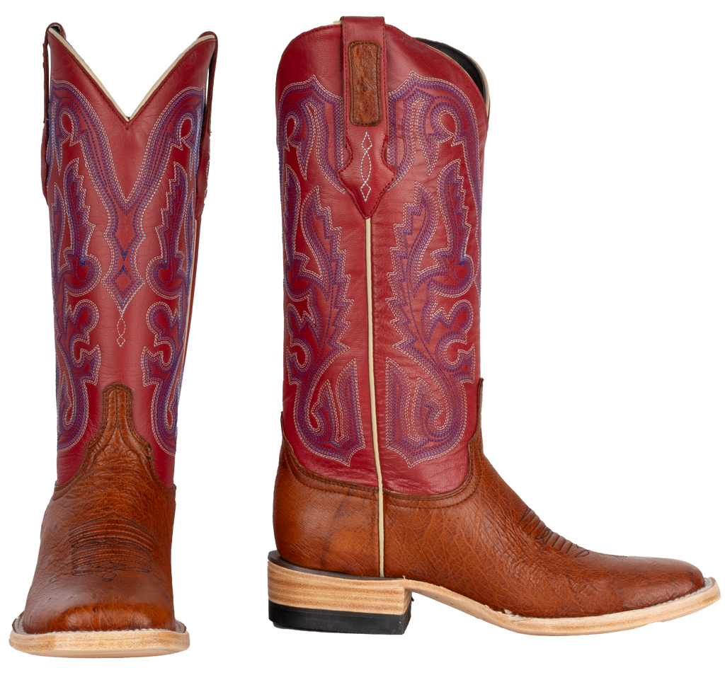 Smooth Ostrich Cognac - Square Toe