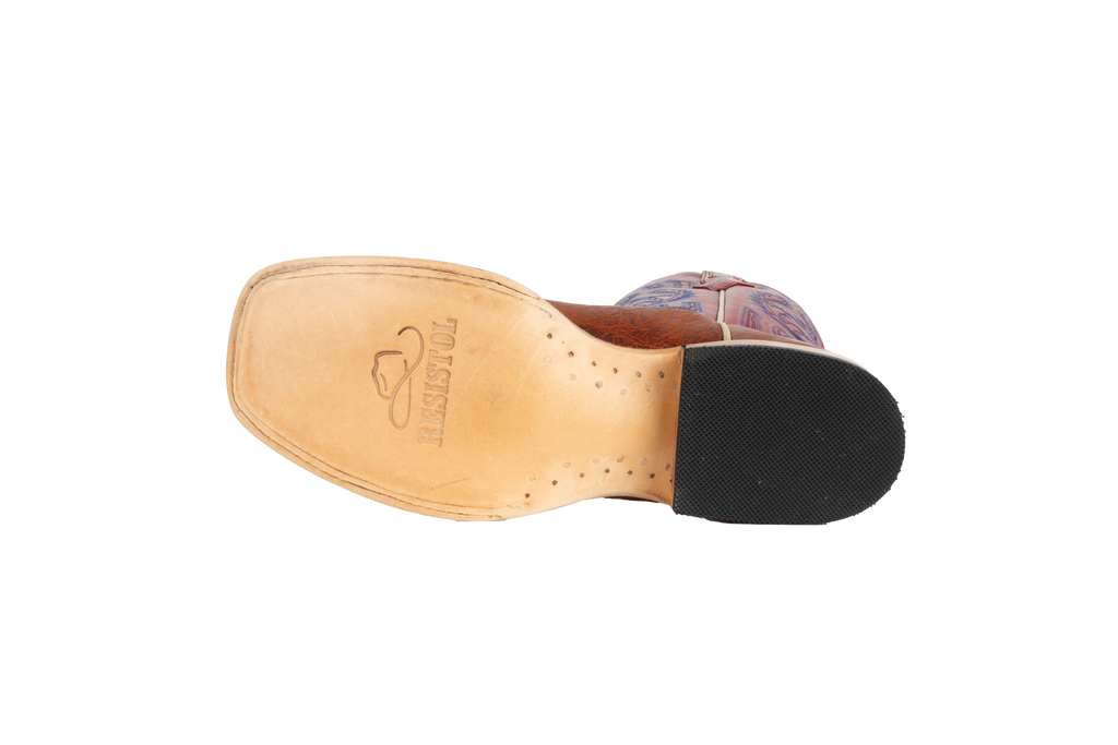 Smooth Ostrich Cognac - Square Toe