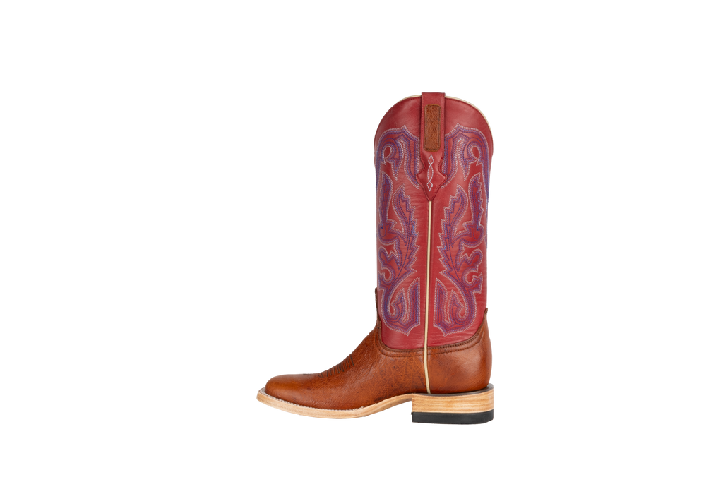 Smooth Ostrich Cognac - Square Toe