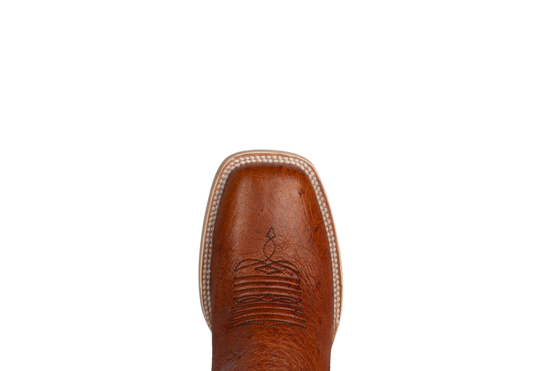 Smooth Ostrich Cognac - Square Toe