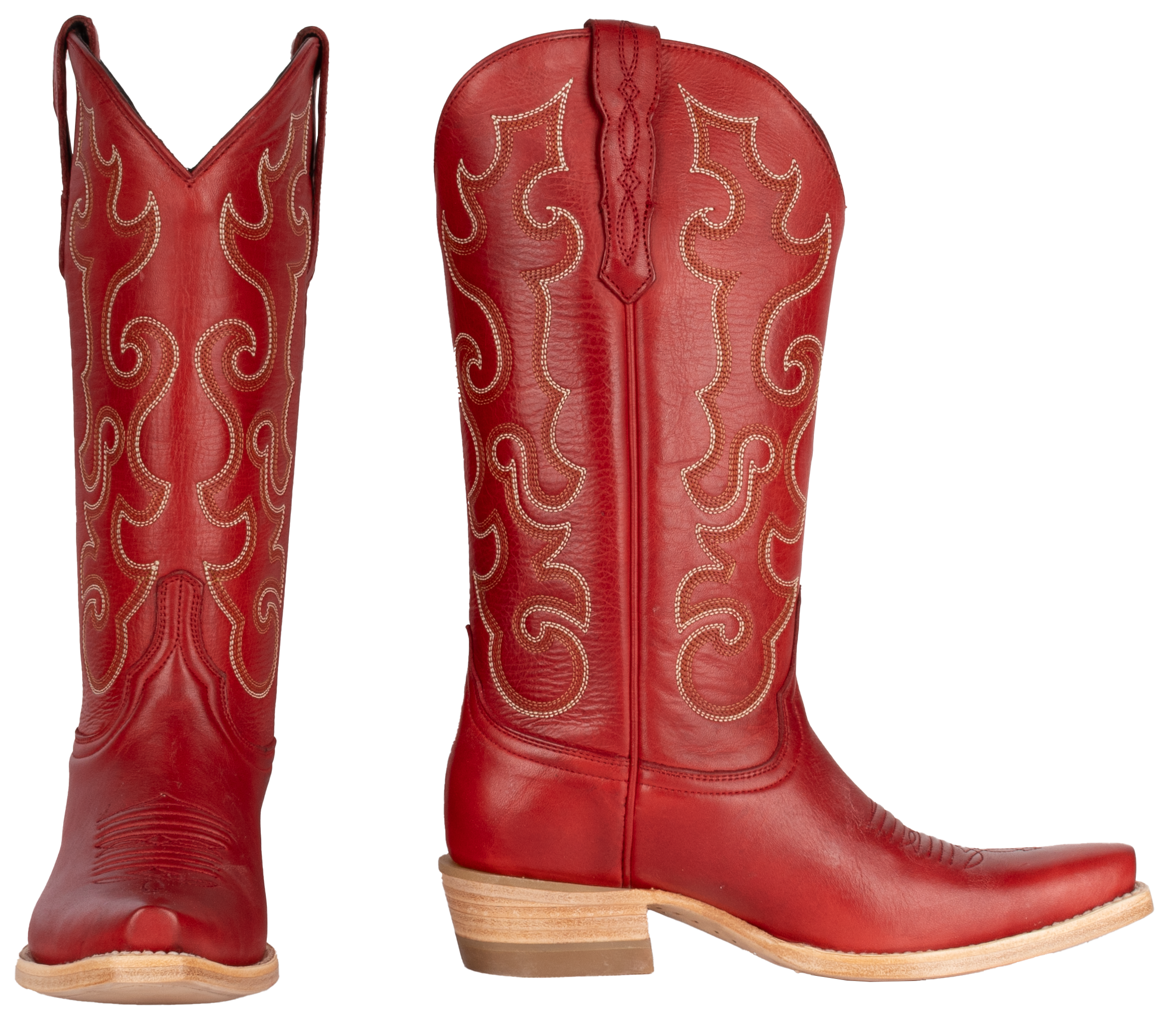 Resistol Boots Cowhide Red - Pointed Toe