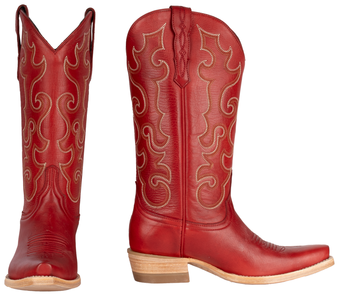 Resistol Boots Cowhide Red - Pointed Toe