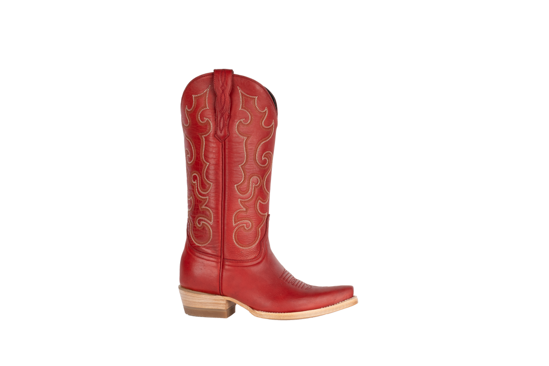 Resistol Boots Cowhide Red - Pointed Toe