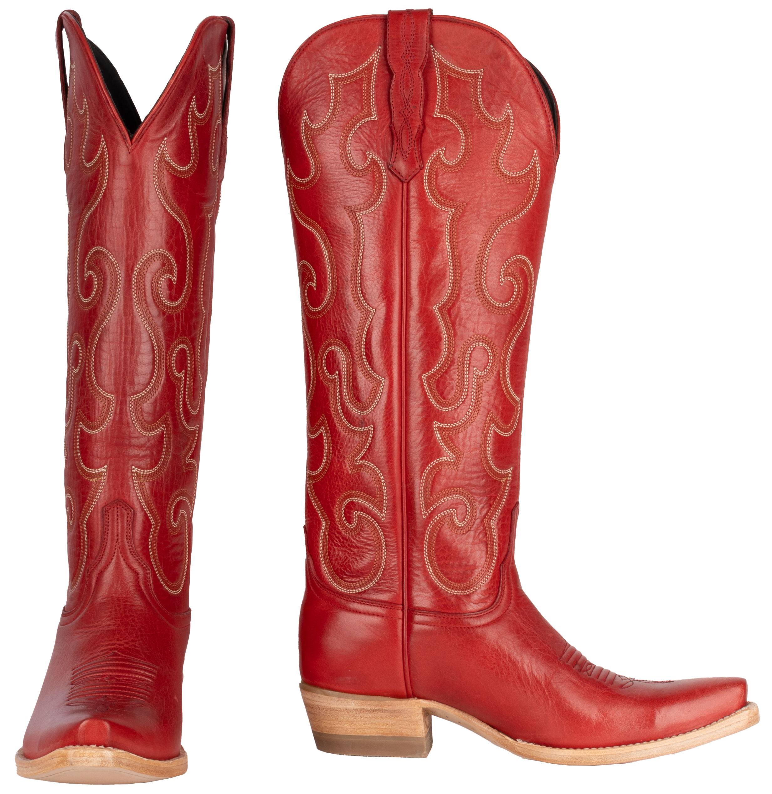 Resistol Boots Cowhide Red - Pointed Toe