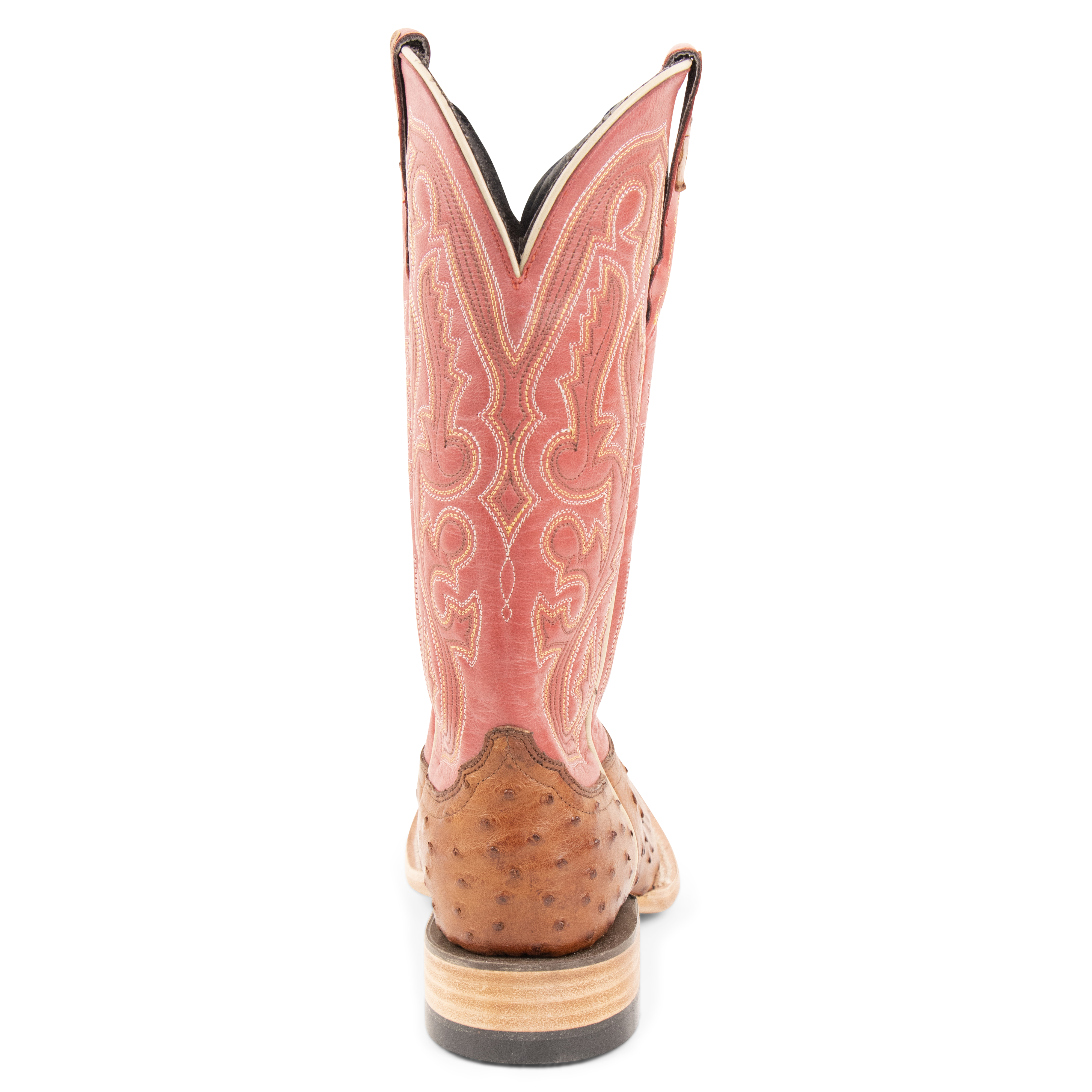 Full Quill Ostrich Cognac - Square Toe