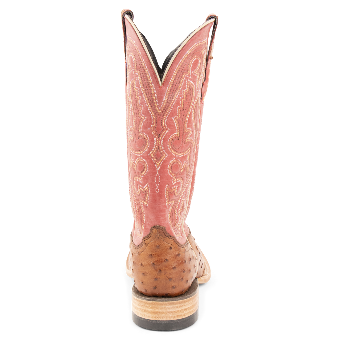 Full Quill Ostrich Cognac - Square Toe