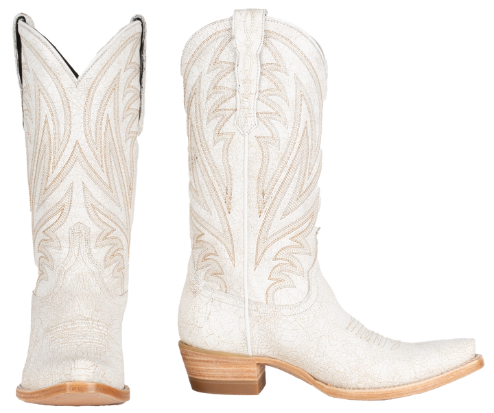 Resistol Boots White Gold Craquelada - Pointed Toe