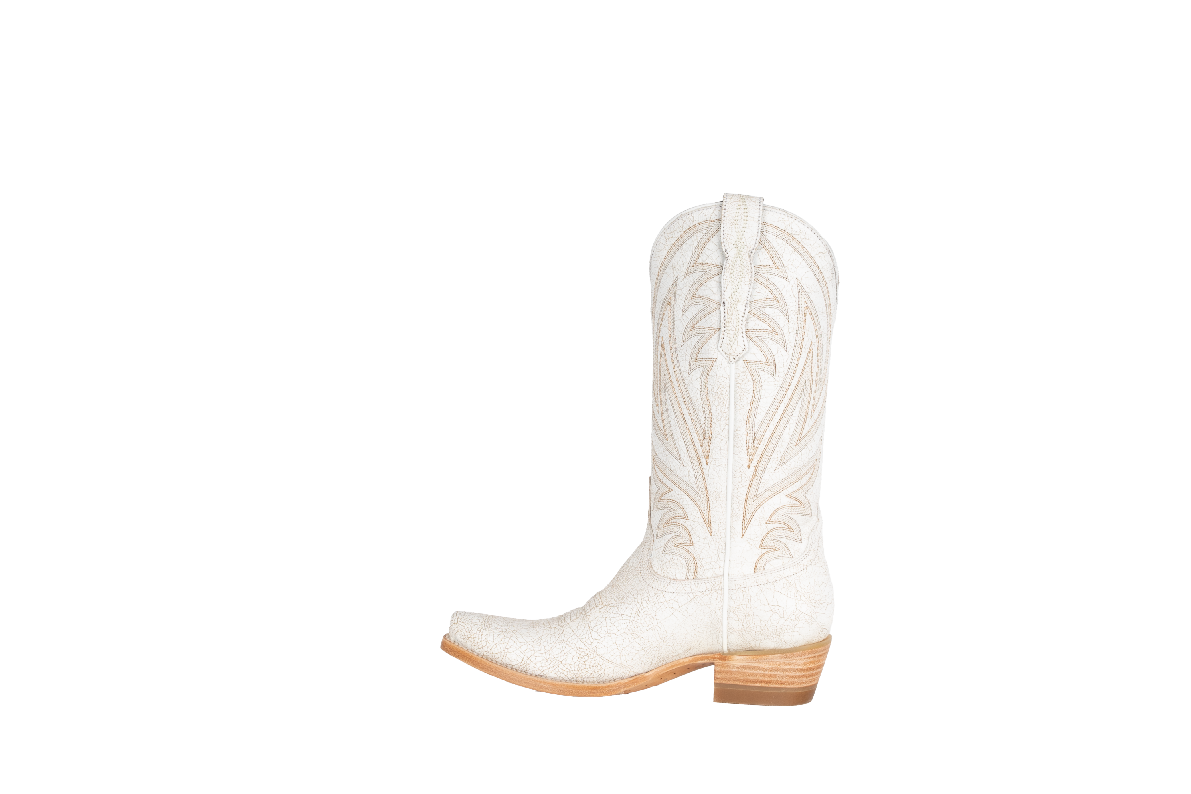 Resistol Boots White Gold Craquelada - Pointed Toe