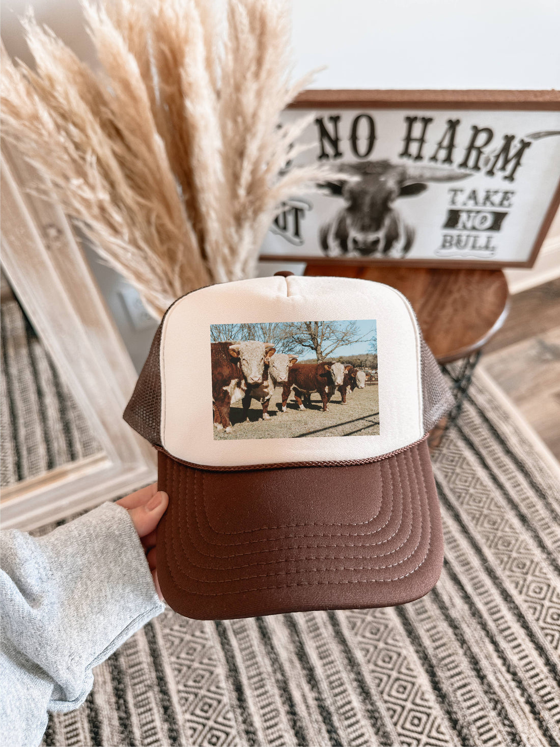 Hereford Herd Trucker Hat: Brown